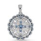 Pendente de Prata com Moissanite Azul Oceano