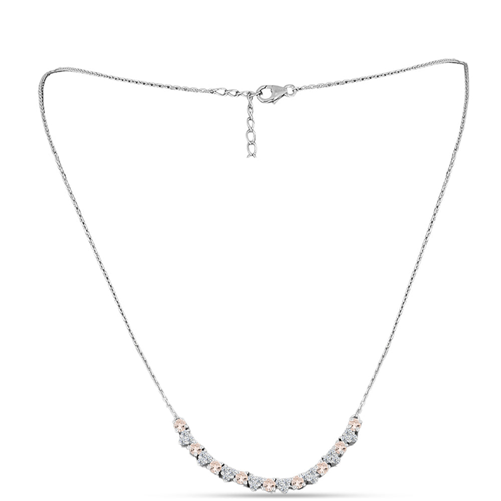 Colar de Prata com Morganita de Gozareh e Topázio Branco  Contraste: Cabeca de Veado (800) 1 