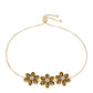 Pulseira de Prata com Banho de Ouro com Quartzo Cognac e Topázio Branco  Contraste: Cabeca de Veado (800)