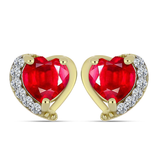 Brincos de Prata com Banho de Ouro com Ágata Vermelha e Topázio Branco