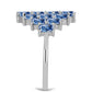 Anel de Prata com Moissanite Azul Oceano  Contraste: Cabeca de Veado (800)