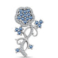 Pendente de Prata com Moissanite Azul Oceano e Topázio Branco