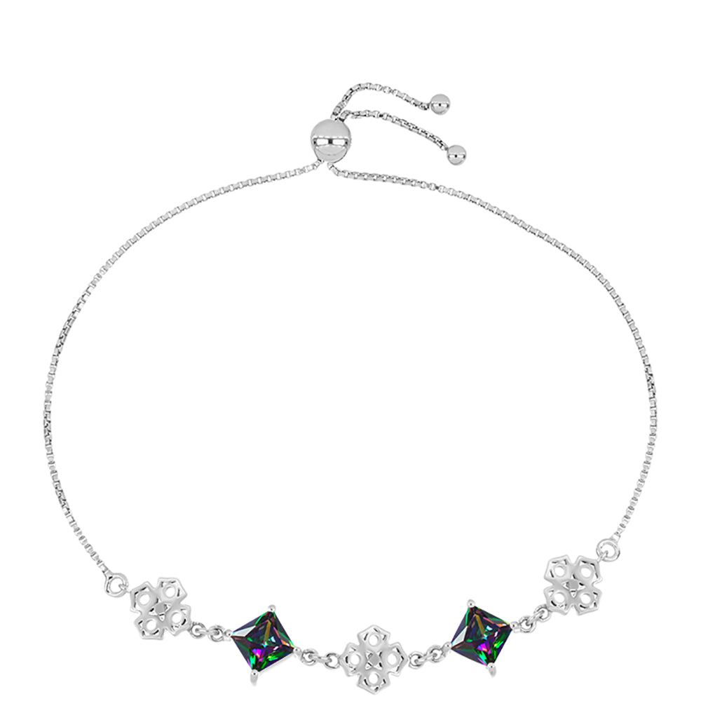 Pulseira de Prata com Quartzo Verde Místico do Brasil  Contraste: Cabeca de Veado (800) 1 