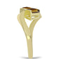 Anel de Prata com Banho de Ouro com Quartzo Cognac