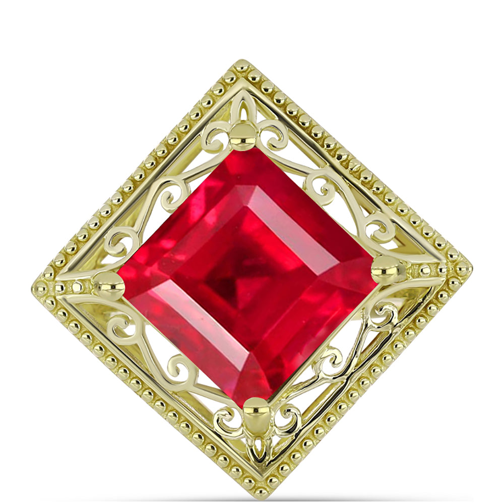 Anel de Prata com Banho de Ouro com Ágata Vermelha  Contraste: Cabeca de Veado (800) 1 