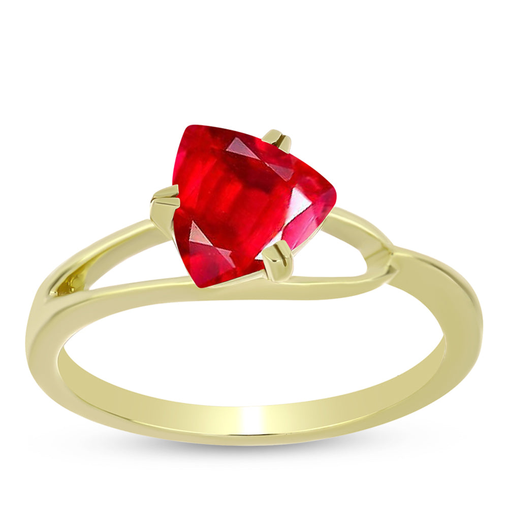 Anel de Prata com Banho de Ouro com Ágata Vermelha 3 