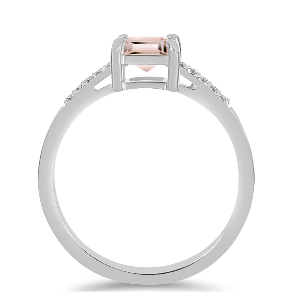 Anel de Prata com Morganita de Gozareh e Topázio Branco