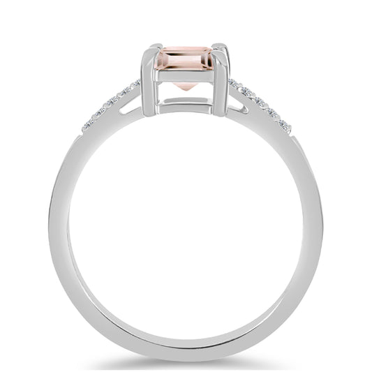 Anel de Prata com Morganita de Gozareh e Topázio Branco