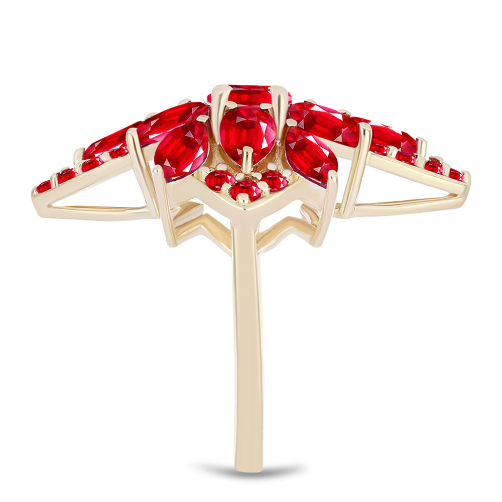 Anel de Prata com Banho de Ouro com Ágata Vermelha  Contraste: Cabeca de Veado (800) 4 