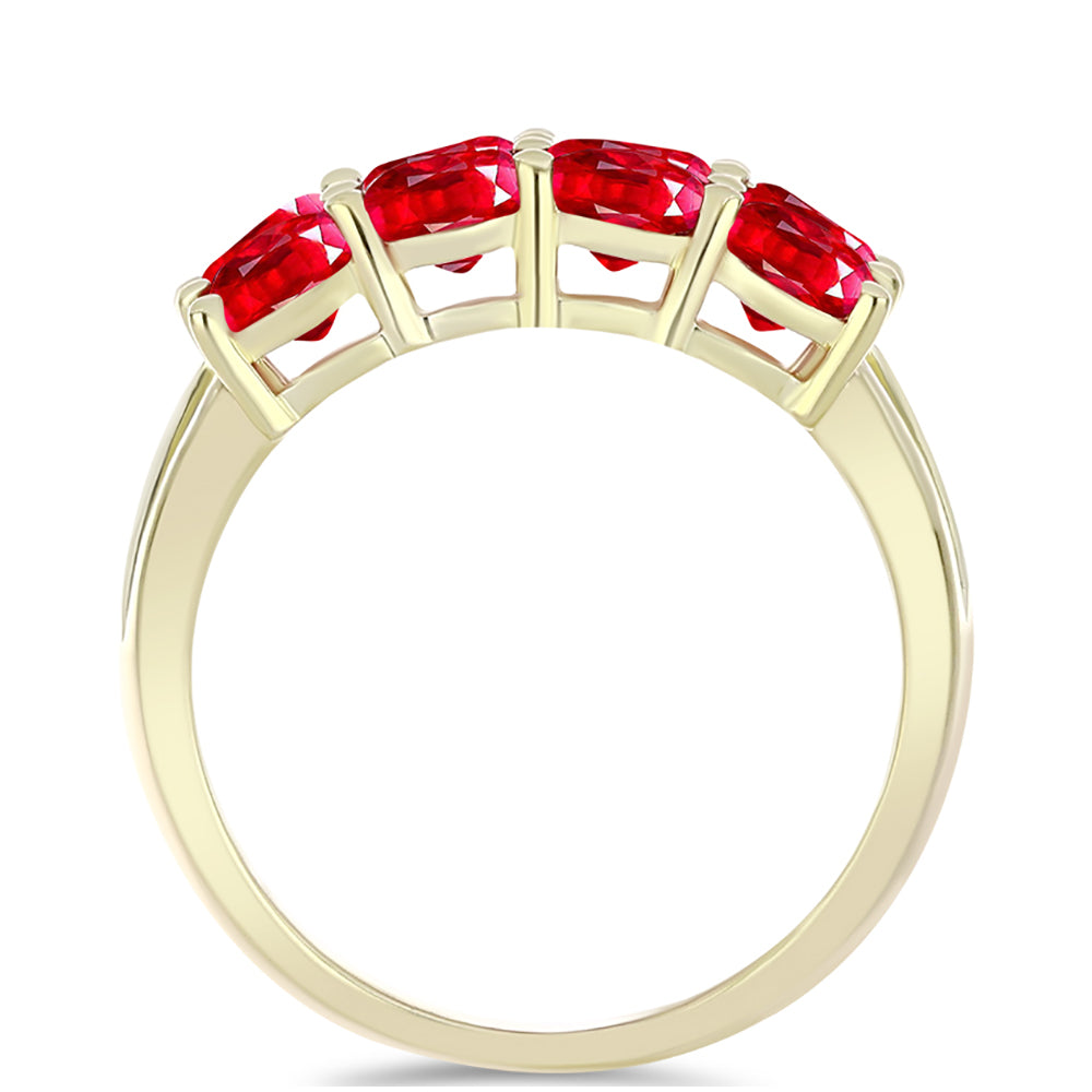 Anel de Prata com Banho de Ouro com Ágata Vermelha  Contraste: Cabeca de Veado (800) 2 