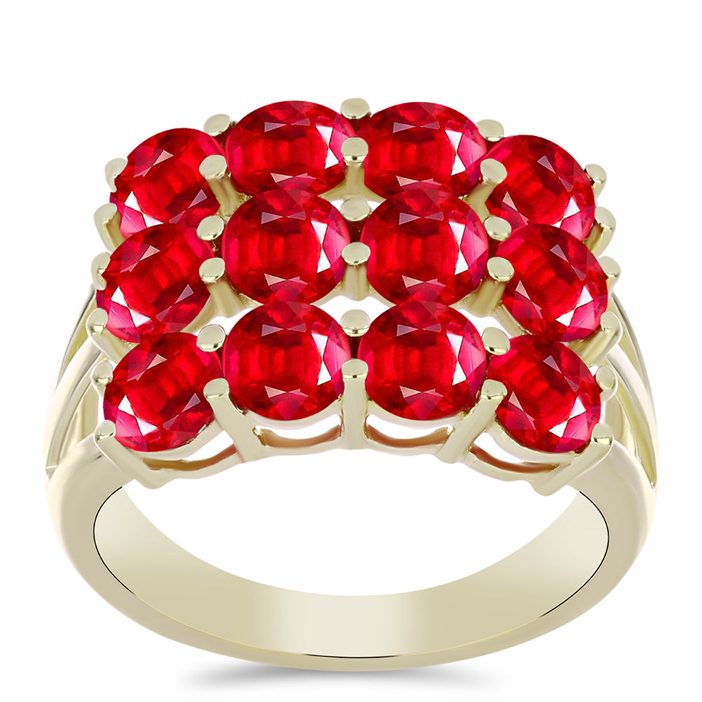 Anel de Prata com Banho de Ouro com Ágata Vermelha  Contraste: Cabeca de Veado (800)