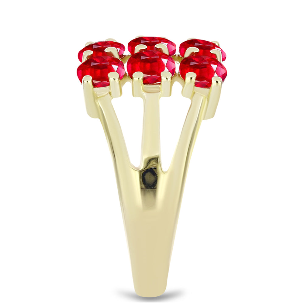 Anel de Prata com Banho de Ouro com Ágata Vermelha  Contraste: Cabeca de Veado (800)