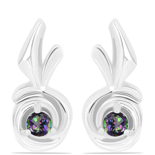 Brincos de Prata com Quartzo Verde Místico do Brasil