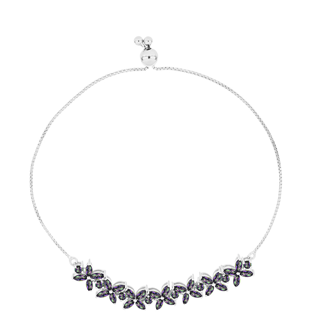 Pulseira de Prata com Quartzo Verde Místico do Brasil  Contraste: Cabeca de Veado (800)