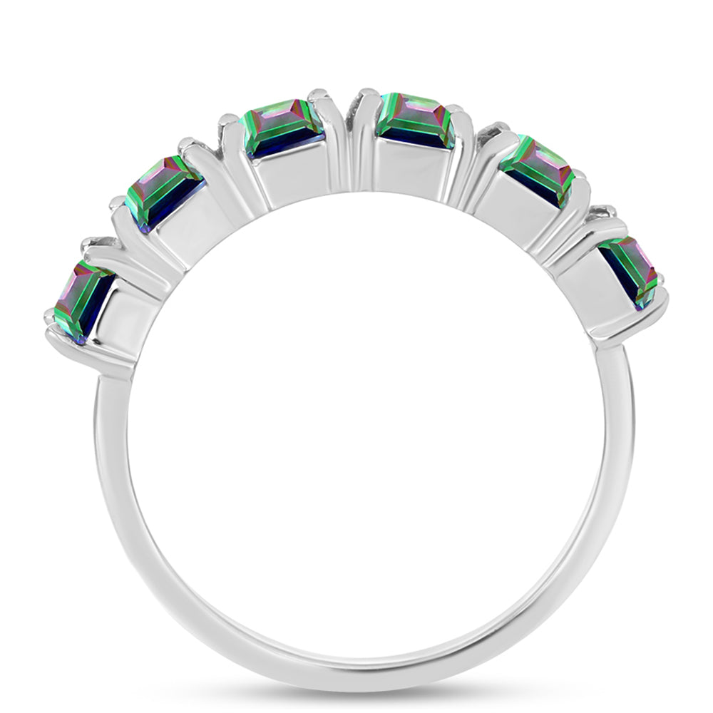 Anel de Prata com Quartzo Verde Místico do Brasil  Contraste: Cabeca de Veado (800) 2 