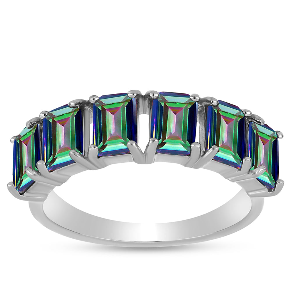 Anel de Prata com Quartzo Verde Místico do Brasil  Contraste: Cabeca de Veado (800) 3 