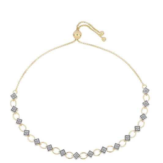 Pulseira de Prata com Banho de Ouro com Diamante certificado e cultivado em laboratório  Contraste: Cabeca de Veado (800)