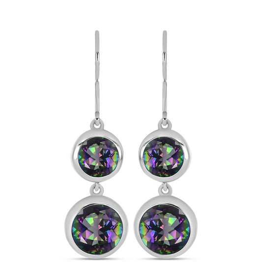 Brincos de Prata com Quartzo Verde Místico do Brasil