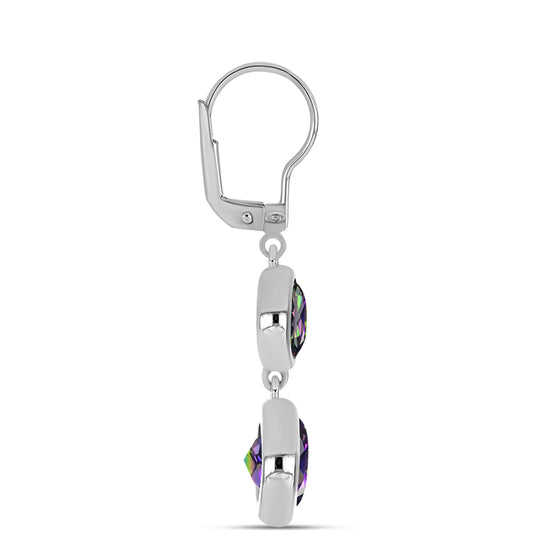 Brincos de Prata com Quartzo Verde Místico do Brasil