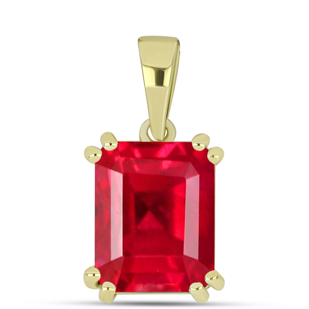 Pendente de Prata com Banho de Ouro com Ágata Vermelha