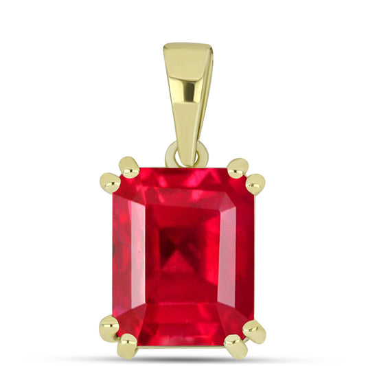 Pendente de Prata com Banho de Ouro com Ágata Vermelha