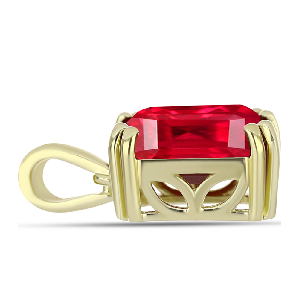 Pendente de Prata com Banho de Ouro com Ágata Vermelha 2 