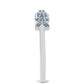 Anel de Prata com Moissanite Azul Oceano