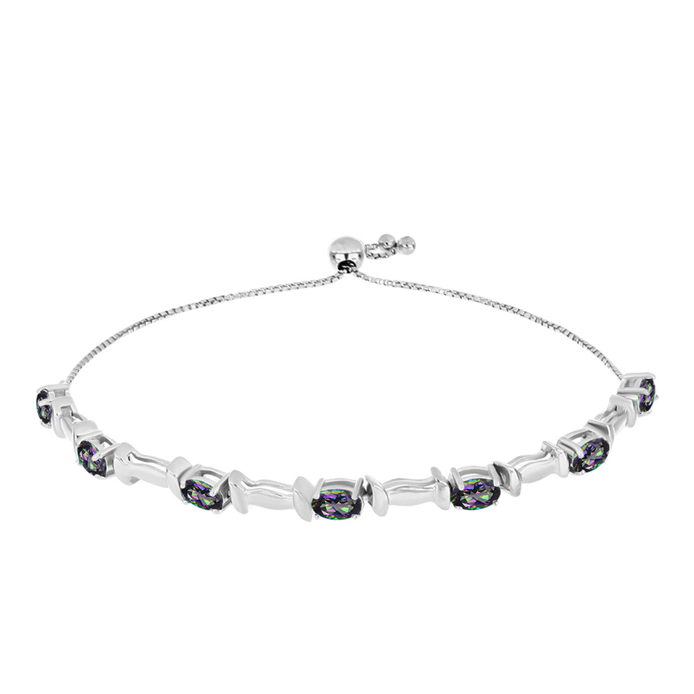 Pulseira de Prata com Quartzo Verde Místico do Brasil  Contraste: Cabeca de Veado (800) 1 