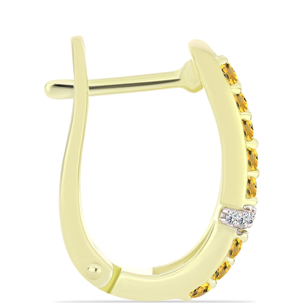 Brincos de Prata com Banho de Ouro com Quartzo Cognac e Topázio Branco 2 