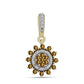 Pendente de Prata com Banho de Ouro com Quartzo Cognac e Topázio Branco