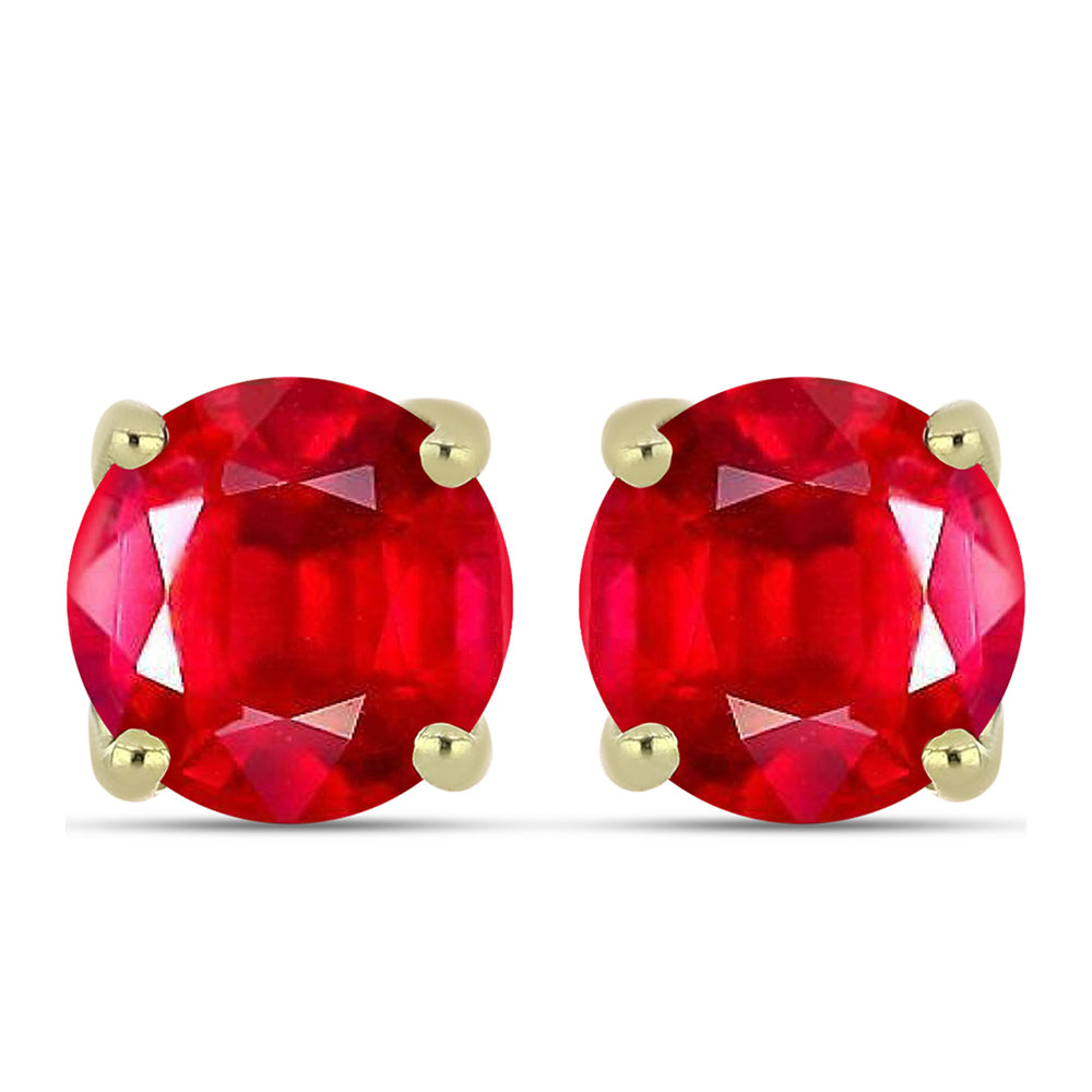 Brincos de Prata com Banho de Ouro com Ágata Vermelha 1 