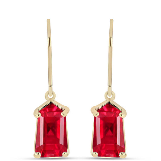 Brincos de Prata com Banho de Ouro com Ágata Vermelha