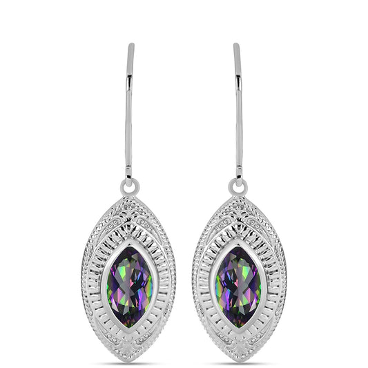 Brincos de Prata com Quartzo Verde Místico do Brasil