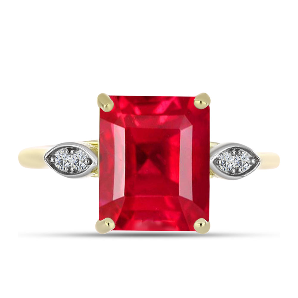 Anel de Prata com Banho de Ouro com Ágata Vermelha e Topázio Branco 1 