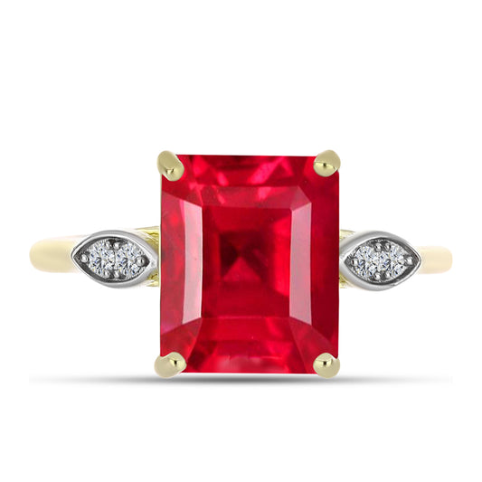 Anel de Prata com Banho de Ouro com Ágata Vermelha e Topázio Branco