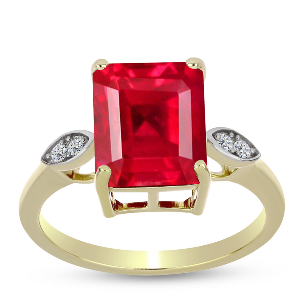 Anel de Prata com Banho de Ouro com Ágata Vermelha e Topázio Branco 3 