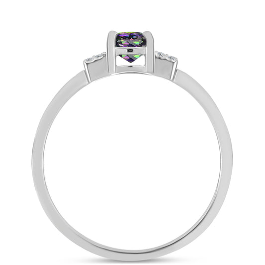 Anel de Prata com Topázio Branco