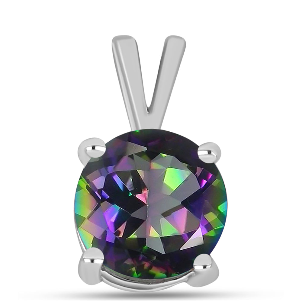 Pendente de Prata com Quartzo Verde Místico do Brasil