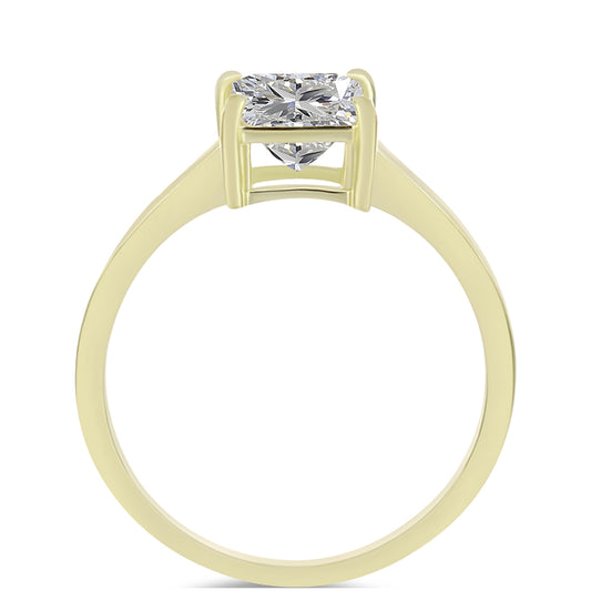 Anel de Prata com Banho de Ouro com Diamante certificado e cultivado em laboratório