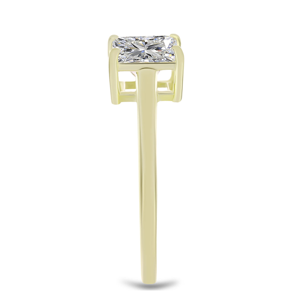 Anel de Prata com Banho de Ouro com Diamante certificado e cultivado em laboratório 4 