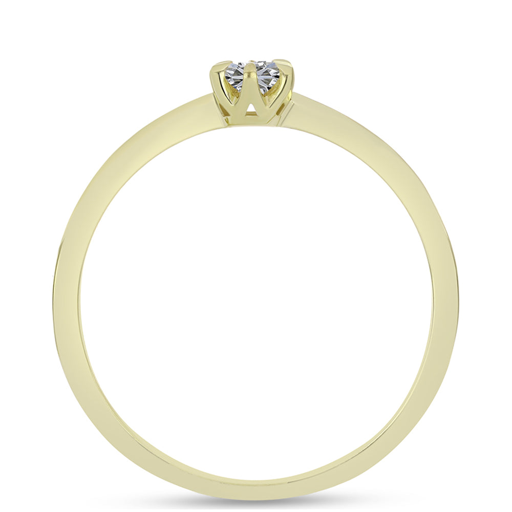 Anel de Prata com Banho de Ouro com Diamante certificado e cultivado em laboratório 2 