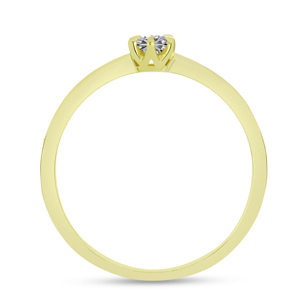 Anel de Prata com Banho de Ouro com Diamante certificado e cultivado em laboratório 6 