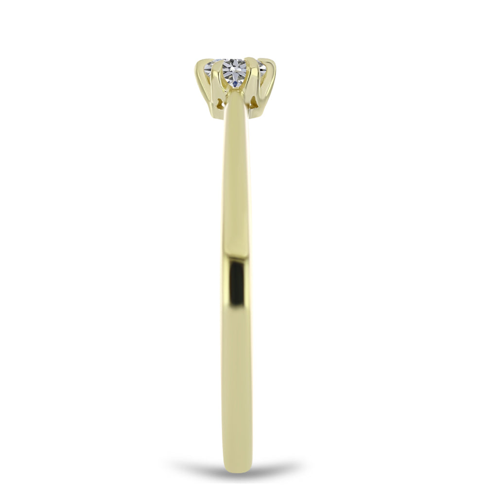 Anel de Prata com Banho de Ouro com Diamante certificado e cultivado em laboratório 4 