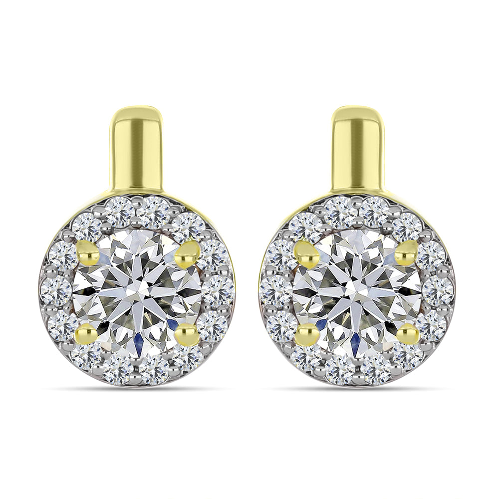 Brincos de Prata com Banho de Ouro com Diamante certificado e cultivado em laboratório 3 