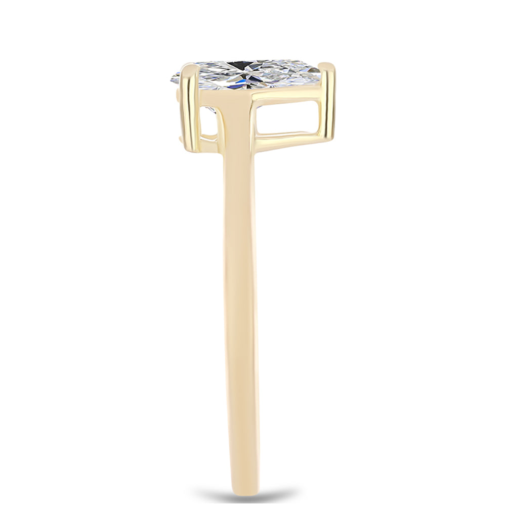 Anel de Prata com Banho de Ouro com Diamante certificado e cultivado em laboratório 4 
