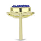 Anel de Prata com Banho de Ouro com Drusy Roxo  Contraste: Cabeca de Veado (800)