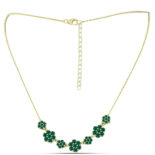Colar de Prata com Banho de Ouro com Ágata Verde  Contraste: Cabeca de Veado (800)