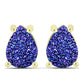 Brincos de Prata com Banho de Ouro com Drusy Roxo