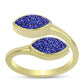 Anel de Prata com Banho de Ouro com Drusy Roxo  Contraste: Cabeca de Veado (800)