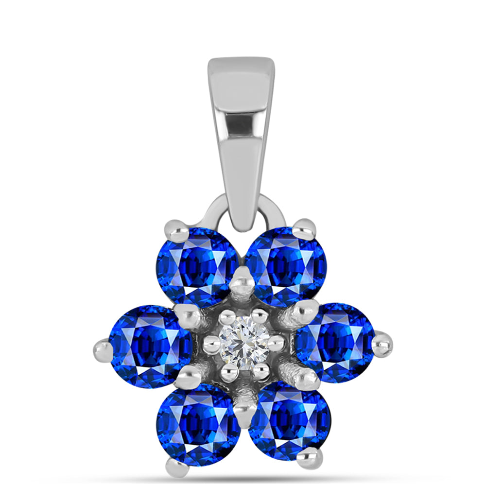 Pendente de Prata com Safira Azul Australiana e Topázio Branco 1 
